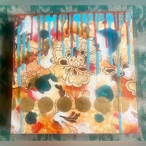 Heather Robinson Original Abstract Painting Dots Burnished Metallic 10x10